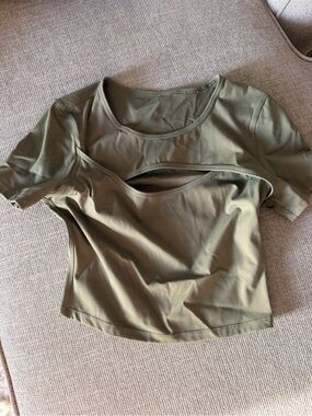 Women’s Olive Cutout Crop Top